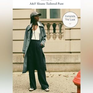 Abercrombie NWT Sloane tailored ultra high & wide black trousers size 28 size 6